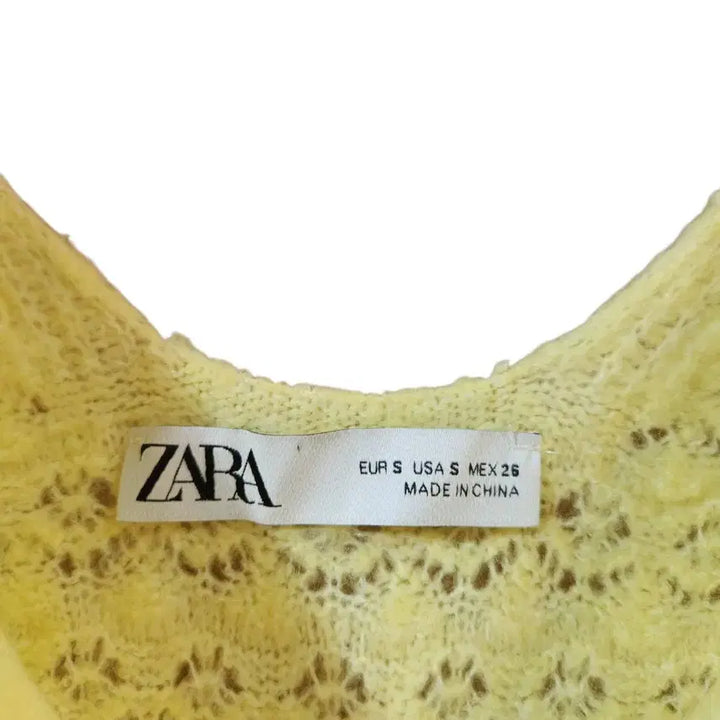[BUNJANG] ZARA Pointelle Knit Dress Yellow / S/ 자라 포인텔 니트 원피스 옐로우 /0317