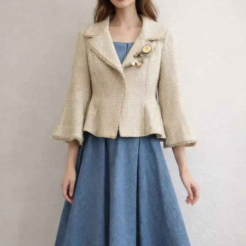 [BUNJANG] Son Jung Wan Flare Tweed Jacket / 손정완 플레어 트위드자켓