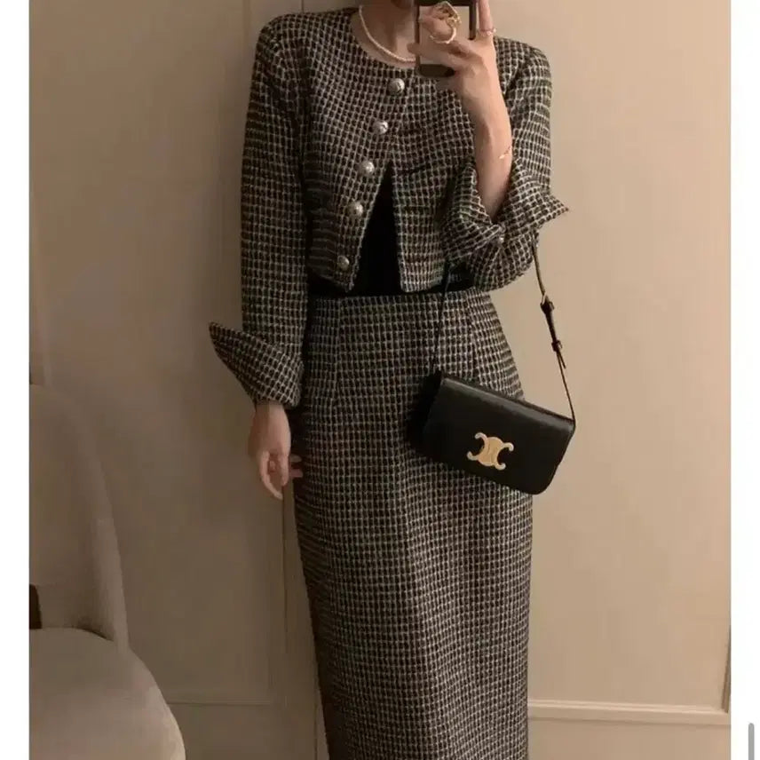 [BUNJANG] Sonnyeo Recipe Tweed Two-Piece Set / 소녀레시피 트위드 투피스 세트