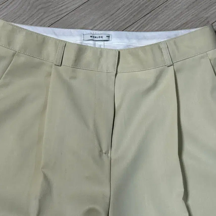 [BUNJANG] WLOG Summer Pleated Slacks Cream (Short L) / 원로그 썸머 핀턱슬랙스 크림 새상품 (short L)
