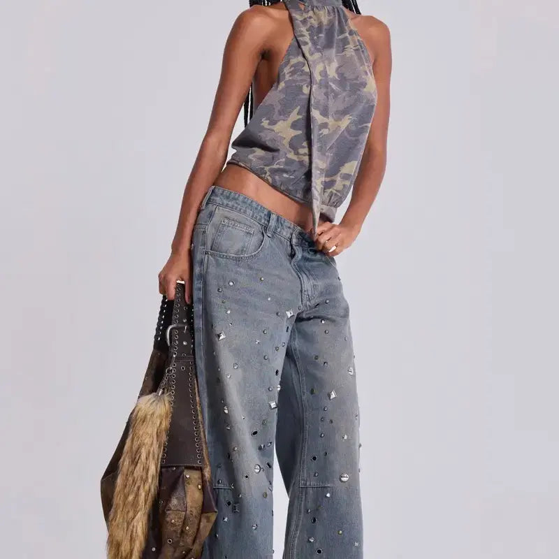 [BUNJANG] Jaded London Studded Grey Wash Colossus Jeans / 새상품 제이디드런던 studded grey wash 콜로서스진