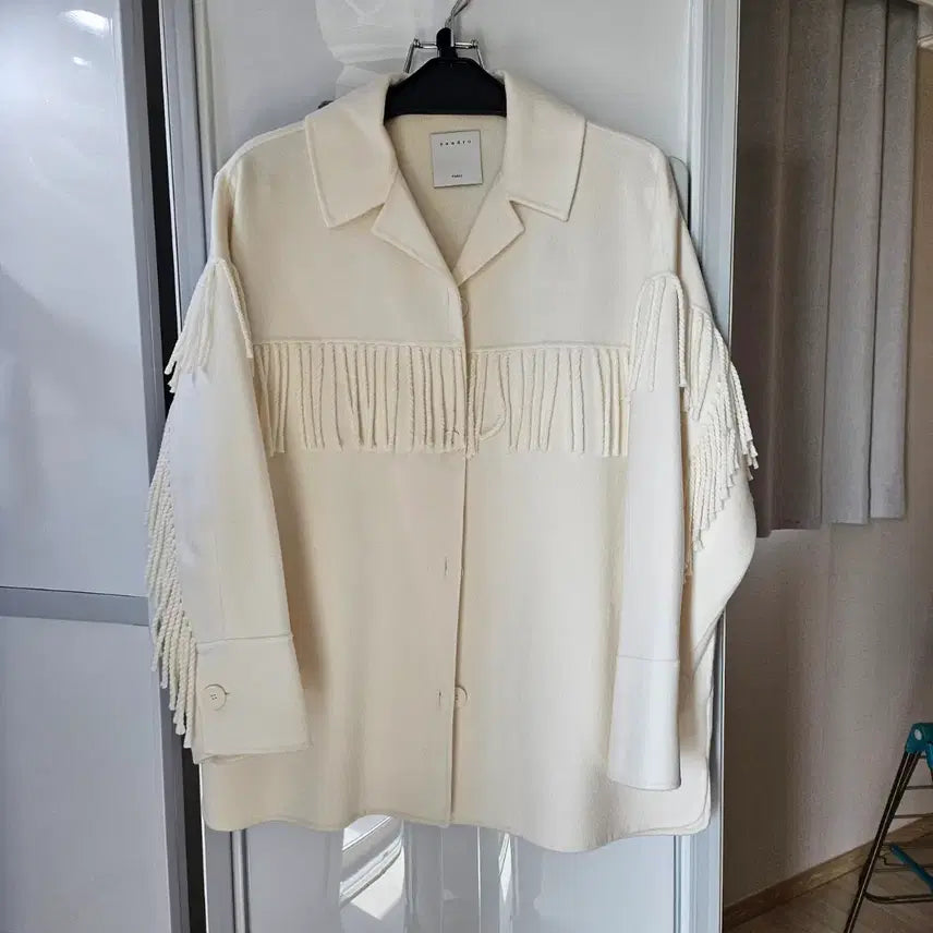 [BUNJANG] Sandro Wool Fringe Handmade Coat Jacket / [새상품] 산드로 울 프린지 하프 셔츠 핸드메이드 코트 자켓