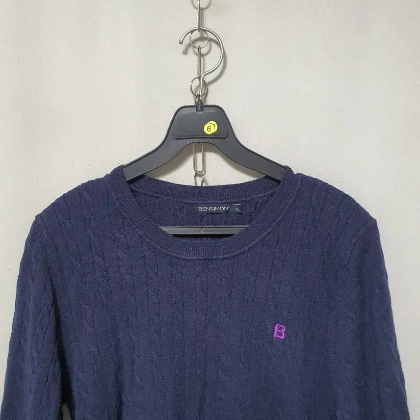 [BUNJANG] Ben Simon Cable Knit T-Shirt / O6 벤시몽 여성 반팔 케이블 니트티셔츠 XL 23년식