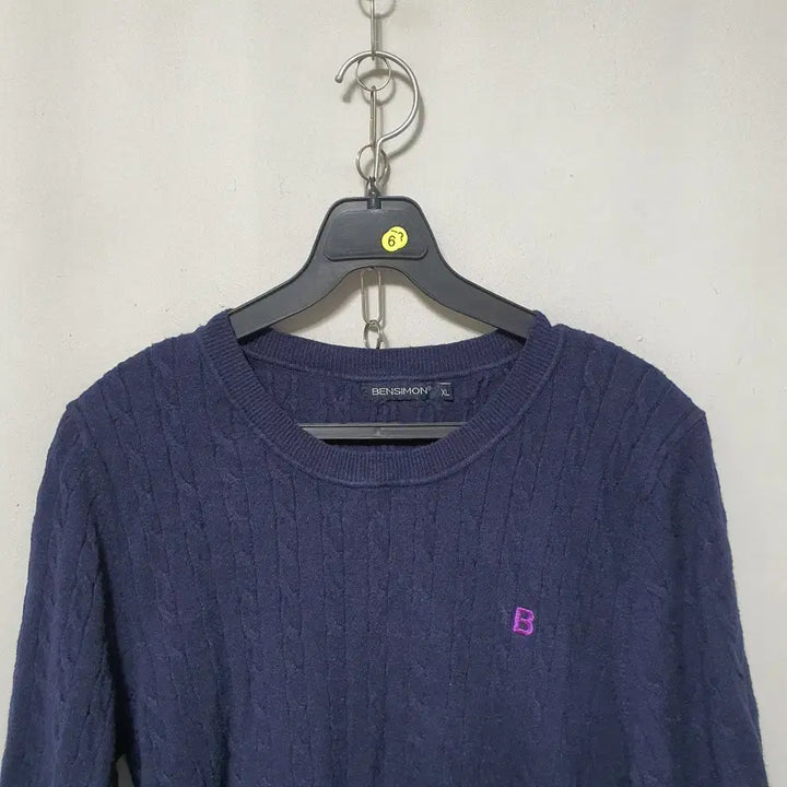 [BUNJANG] Ben Simon Cable Knit T-Shirt / O6 벤시몽 여성 반팔 케이블 니트티셔츠 XL 23년식