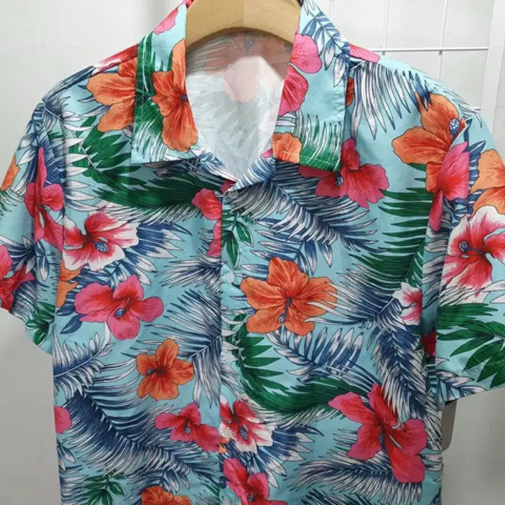 [BUNJANG] Floral Pattern Hawaiian Short Sleeve Shirt (Man L-100) / 플라워 패턴 반팔 셔츠 하와이안 (MAN L-100)