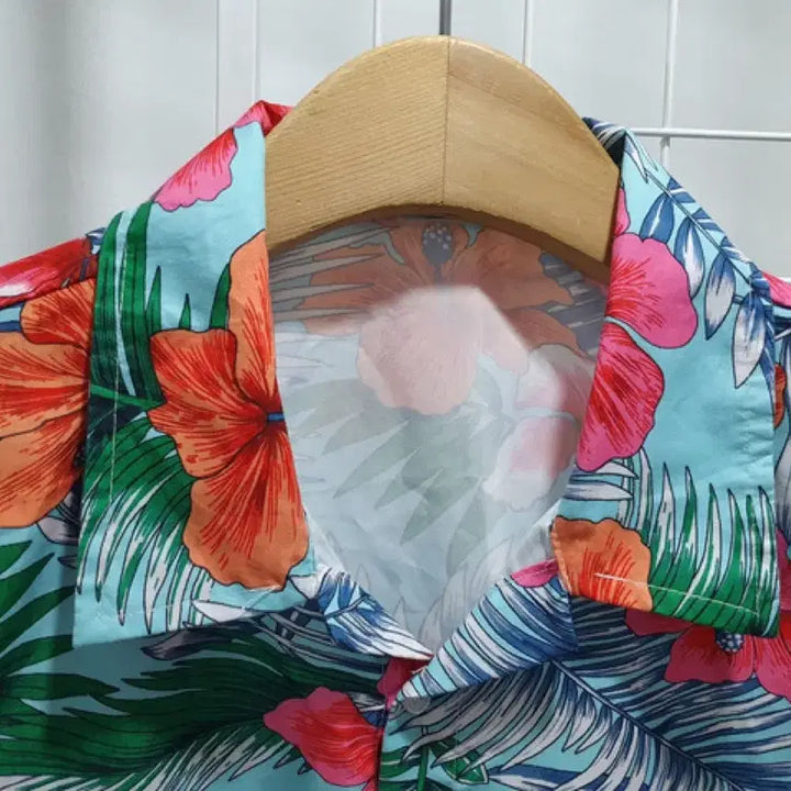 [BUNJANG] Floral Pattern Hawaiian Short Sleeve Shirt (Man L-100) / 플라워 패턴 반팔 셔츠 하와이안 (MAN L-100)