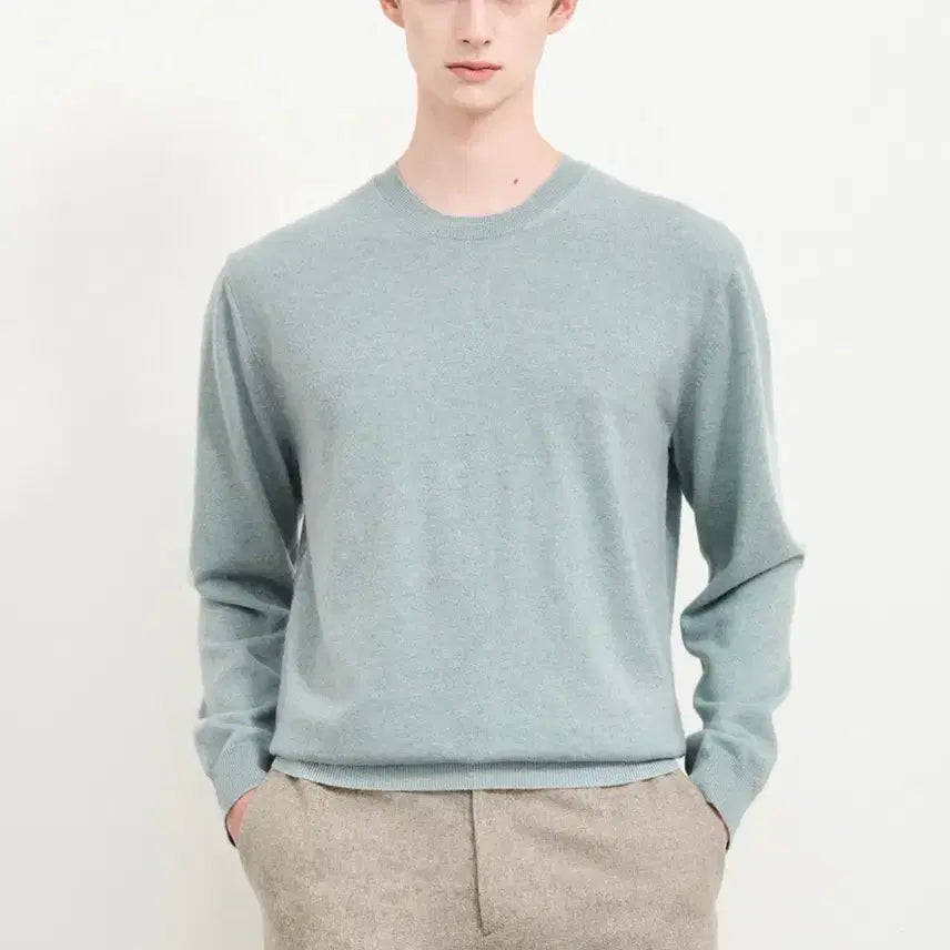 [BUNJANG] Time Homme Cashmere Round Neck Knit Top / 타임옴므 캐시미어 라운드넥 니트 탑