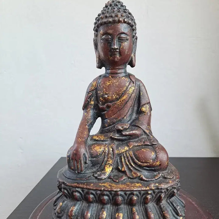 [BUNJANG] Iron Gilt-bronze Seated Buddha Statue / 무쇠 금동  좌불