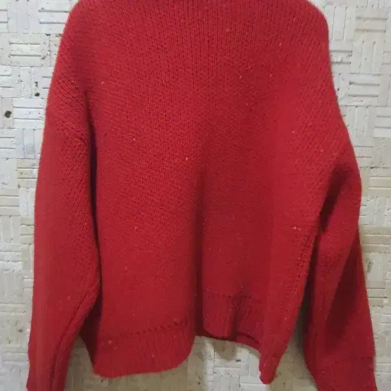 [BUNJANG] Unusually Red Knit Zip-Up Cardigan / unusually 브랜드의 빨간색 니트 집업