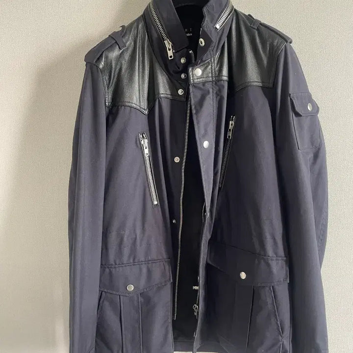 [BUNJANG] Couples Real Leather Patch Field Jacket / 쿠플스 리얼가죽패치 야상