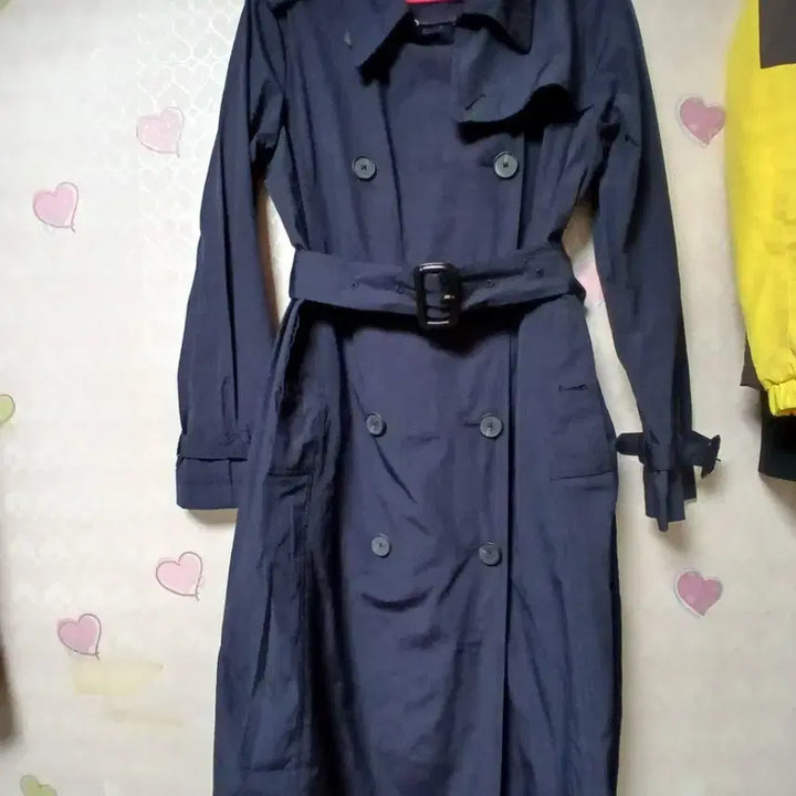 [BUNJANG] Joinus Navy Long Trench Coat / Joinus 네이비 롱 트렌치 코트 여성용