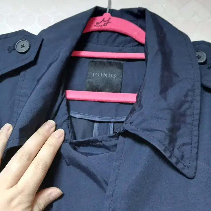 [BUNJANG] Joinus Navy Long Trench Coat / Joinus 네이비 롱 트렌치 코트 여성용