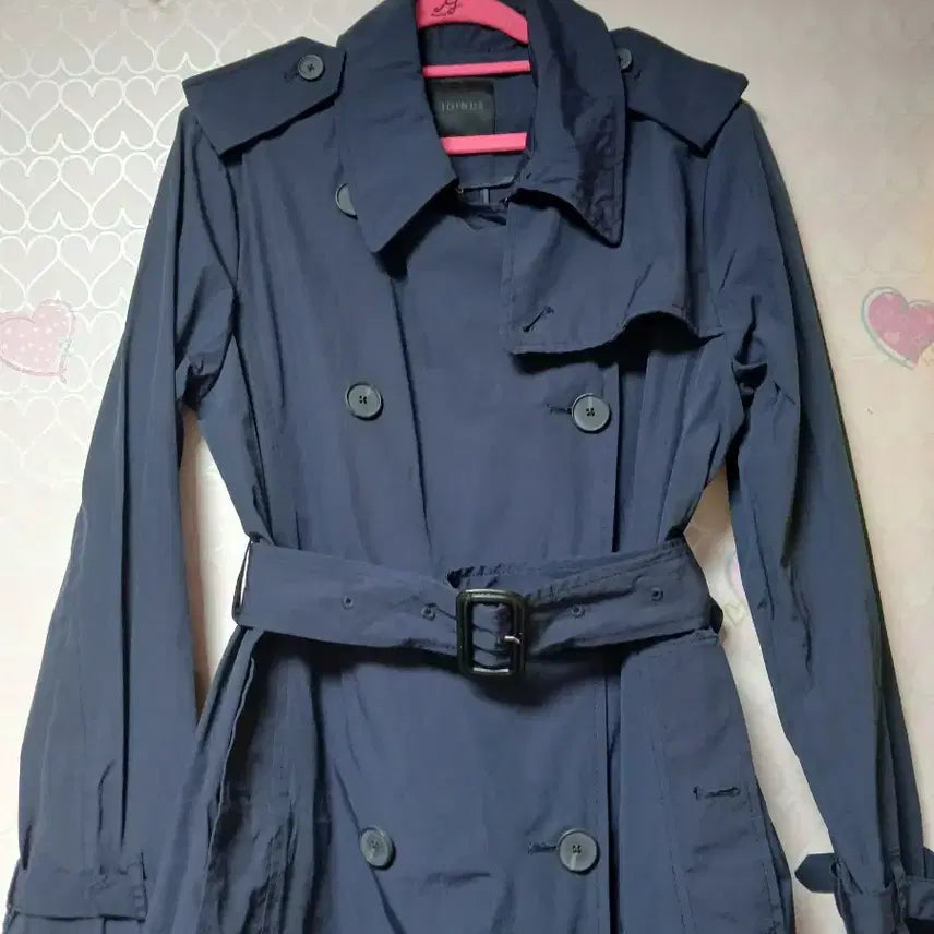 [BUNJANG] Joinus Navy Long Trench Coat / Joinus 네이비 롱 트렌치 코트 여성용