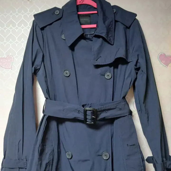 [BUNJANG] Joinus Navy Long Trench Coat / Joinus 네이비 롱 트렌치 코트 여성용