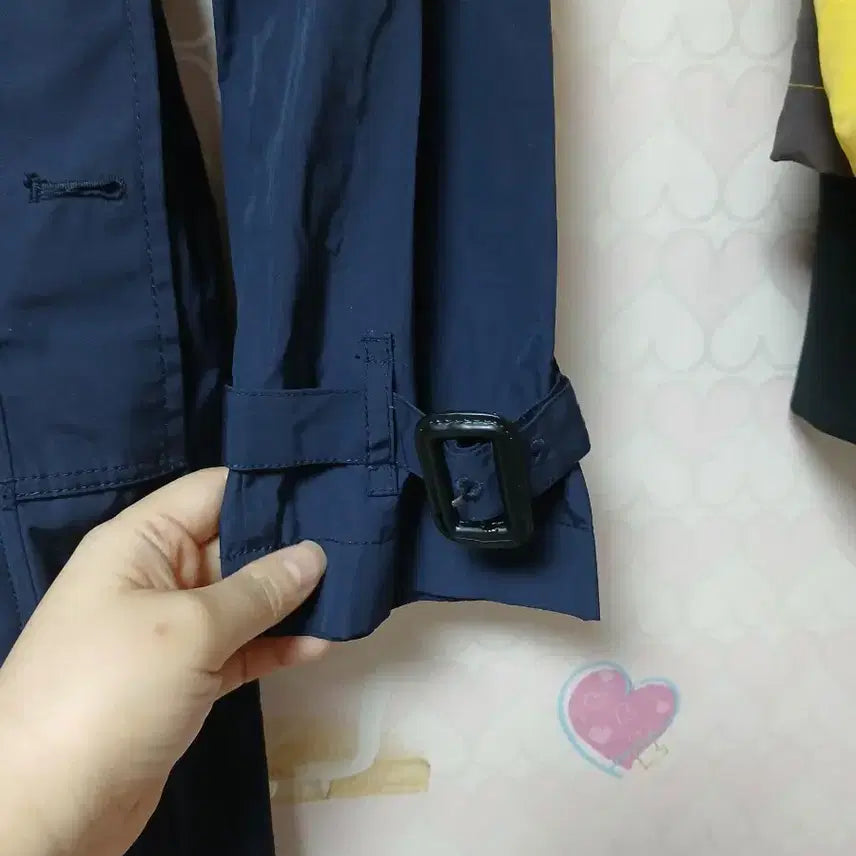 [BUNJANG] Joinus Navy Long Trench Coat / Joinus 네이비 롱 트렌치 코트 여성용
