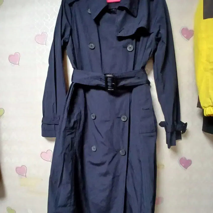 [BUNJANG] Joinus Navy Long Trench Coat / Joinus 네이비 롱 트렌치 코트 여성용