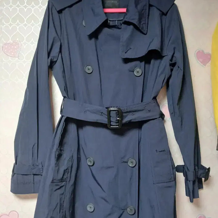 [BUNJANG] Joinus Navy Long Trench Coat / Joinus 네이비 롱 트렌치 코트 여성용