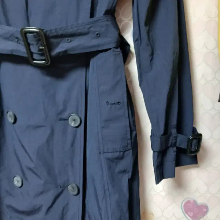 [BUNJANG] Joinus Navy Long Trench Coat / Joinus 네이비 롱 트렌치 코트 여성용