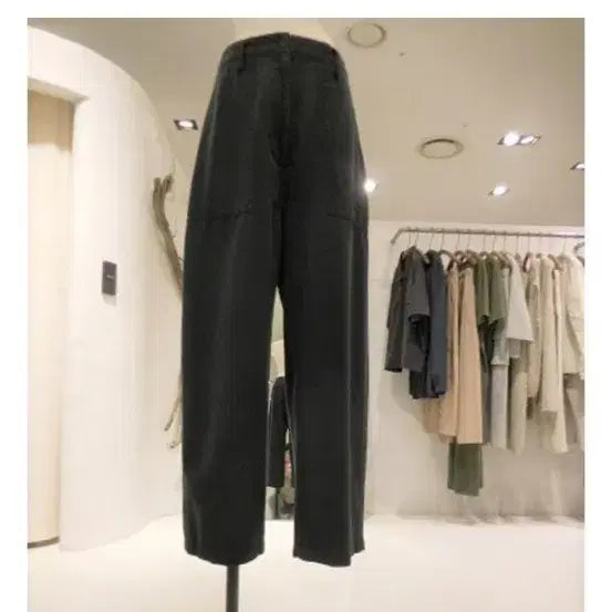 [BUNJANG] Monochrome Wide Fit Black Summer Slacks / 모노크롬 와이드핏 블랙 시원배기팬츠s