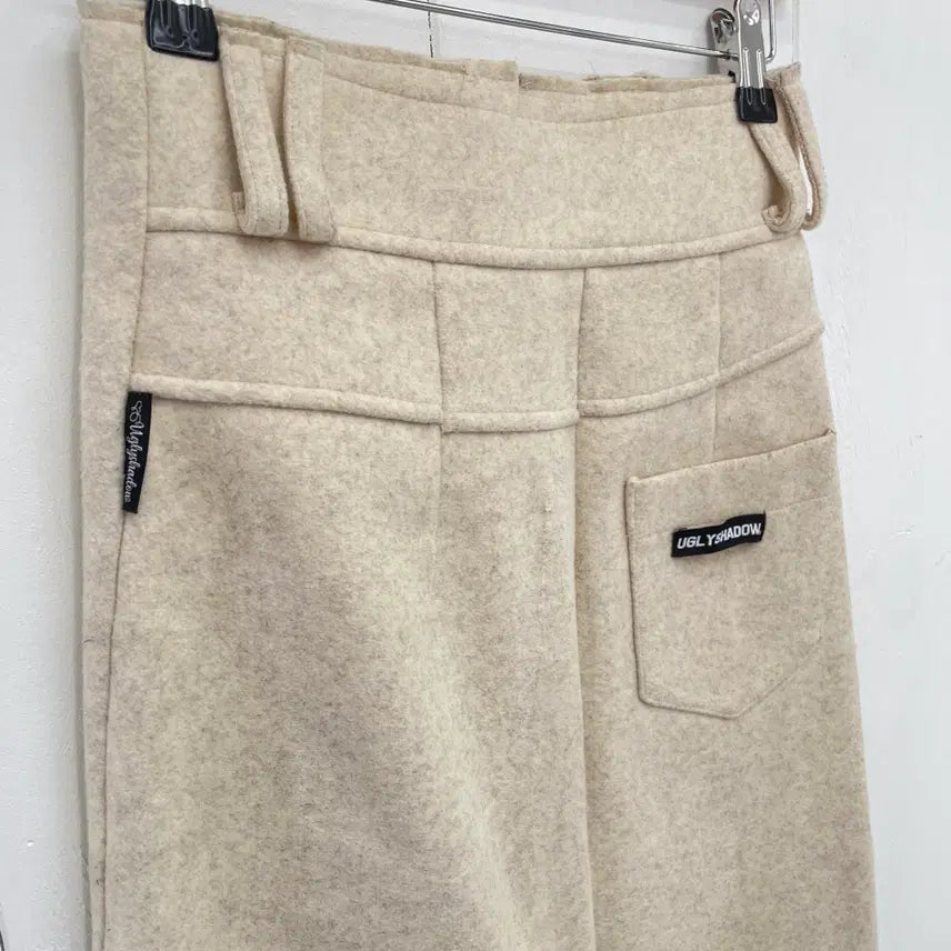 [BUNJANG] UGLYSHADOW Long H-Line Skirt Oatmeal / 어글리쉐도우(UGLYSHADOW) 백포켓 뒷트임 롱 스커트 오트밀