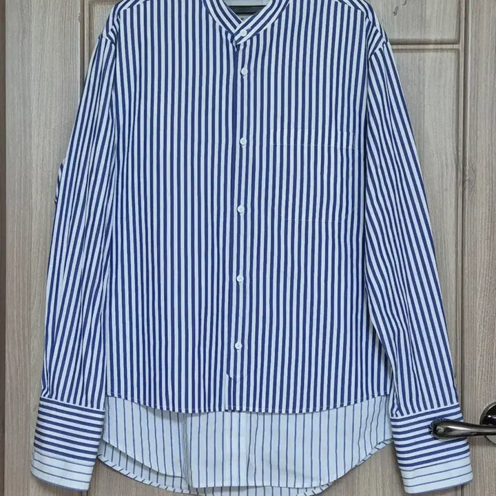 [BUNJANG] Solid Homme Layering Shirt (Men) - Navy Stripe / 솔리드옴므 레이어링 셔츠(남성) 46