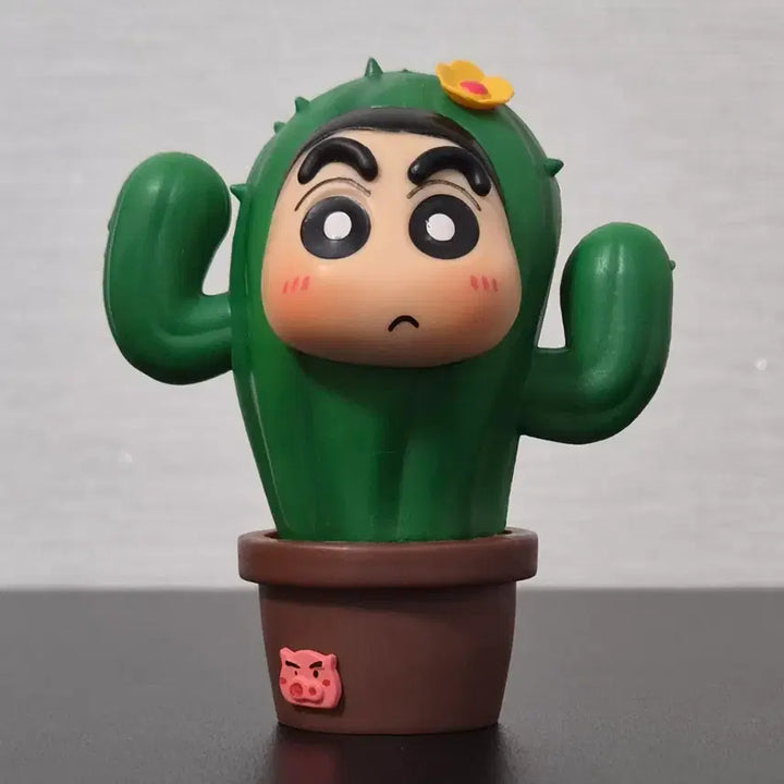 [BUNJANG] Crayon Shin-chan Cactus Cosplay Figure / 9cm 짱구 피규어 선인장 코스프레 짱구