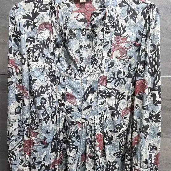 [BUNJANG] Burberry Floral Pattern Blouse UK6 / (정품)BURBERRY 버버리,  플라워 패턴 블라우스 UK6, 거의