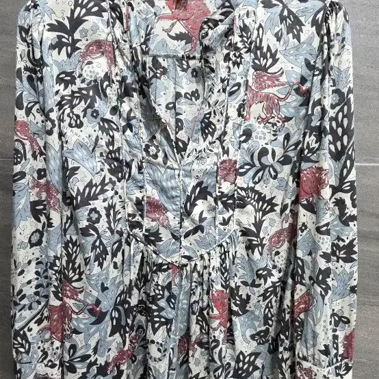 [BUNJANG] Burberry Floral Pattern Blouse UK6 / (정품)BURBERRY 버버리,  플라워 패턴 블라우스 UK6, 거의