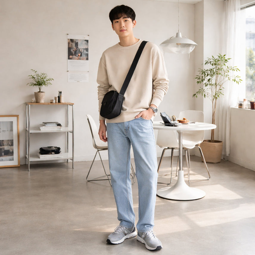 [BUNJANG] Lee Riders Tapered Light Wash Denim Jeans / Lee[리] 라이더스 테이퍼드 연청 데님 팬츠 청바지