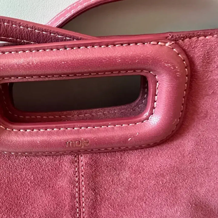 [BUNJANG] Maje Suede Cowhide 2-Way Crossbody Bag - Light Burgundy / 마쥬 스에이드 소가죽 크로스백 라이트 버건디색 2way