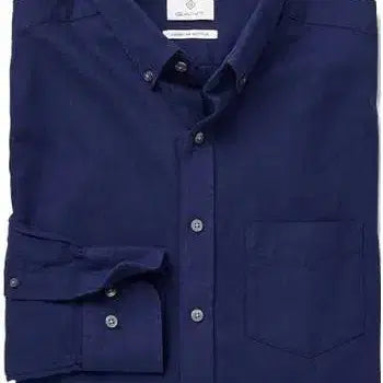 [BUNJANG] Gant Flannel Twill Fitted Button-Down Shirt - Navy (L) / 간트 플란넬 트윌 셔츠 L사이즈