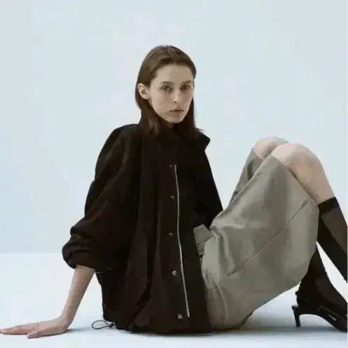 [BUNJANG] VERDEMAR Suede High-Neck Oversized Jumper / VERDEMAR 스웨이드 하이넥 오버핏 점퍼 딥브라운