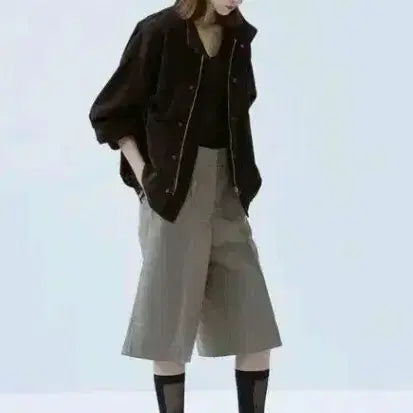 [BUNJANG] VERDEMAR Suede High-Neck Oversized Jumper / VERDEMAR 스웨이드 하이넥 오버핏 점퍼 딥브라운