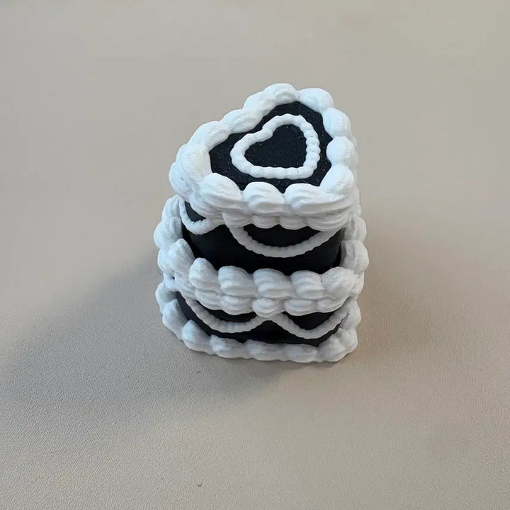 [BUNJANG] Black &amp; White Cream Cheese Mechanical Keyboard / 하트 케이크 키캡 클리커 블랙&amp;화이트 도각도각 크림치즈축