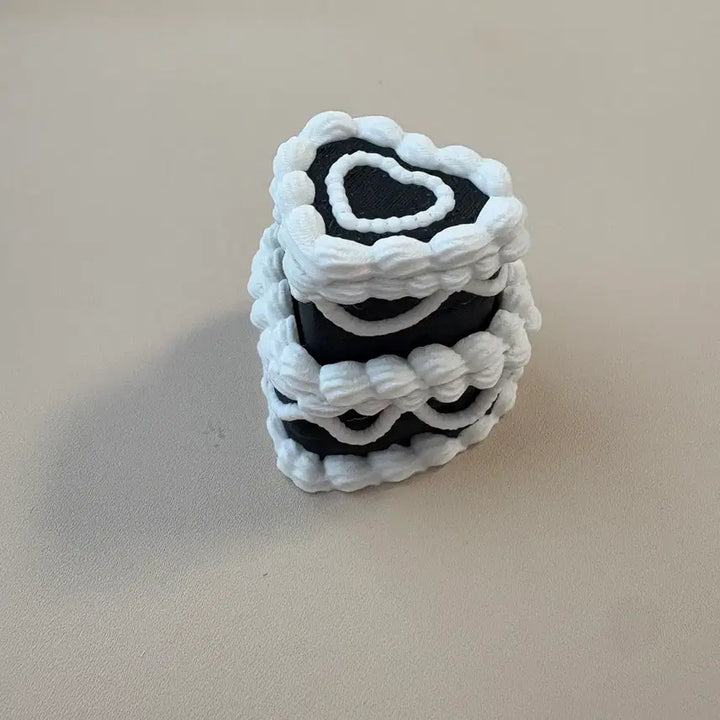 [BUNJANG] Black &amp; White Cream Cheese Mechanical Keyboard / 하트 케이크 키캡 클리커 블랙&amp;화이트 도각도각 크림치즈축