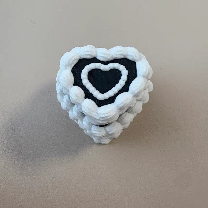 [BUNJANG] Black &amp; White Cream Cheese Mechanical Keyboard / 하트 케이크 키캡 클리커 블랙&amp;화이트 도각도각 크림치즈축