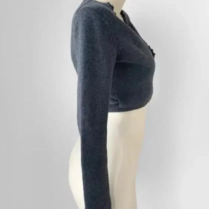[BUNJANG] EALOYI Lace Charcoal Crop Robe Cardigan / 이알로이지 lace charcoal crop robe cardigan