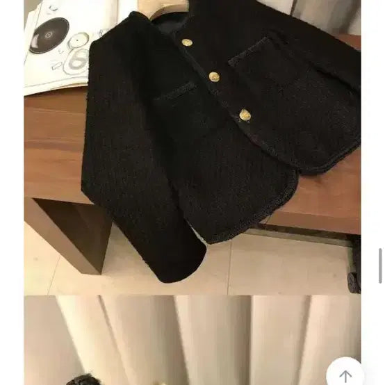 [BUNJANG] Celine-style Tweed Short Jacket / 셀린느st 노카라 트위드 숏 자켓