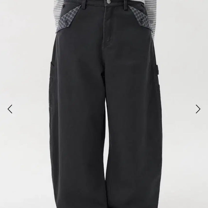[BUNJANG] OHESIO Check Pocket Carpenter Pants Charcoal / 오헤시오 체크 포켓 카펜터 팬츠 차콜