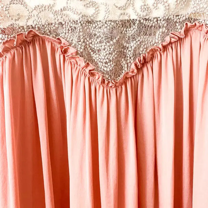[BUNJANG] Paul &amp; Joe Silk Lace Shirred Blouse / [S] 폴앤조 실크 코르돈 레이스 플레어 블라우스