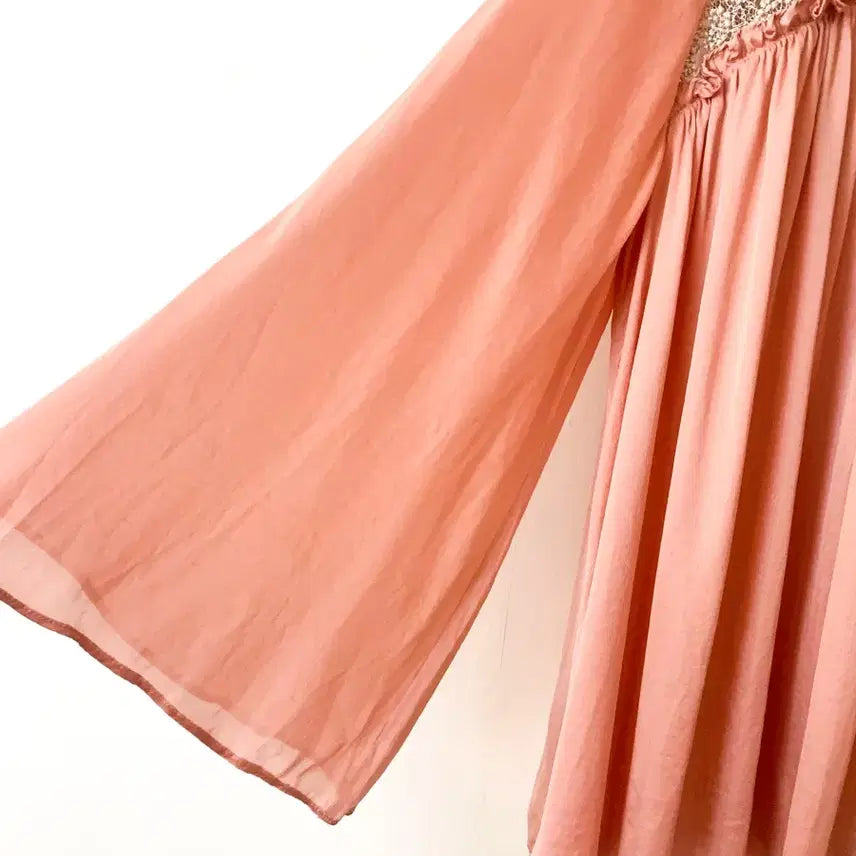 [BUNJANG] Paul &amp; Joe Silk Lace Shirred Blouse / [S] 폴앤조 실크 코르돈 레이스 플레어 블라우스