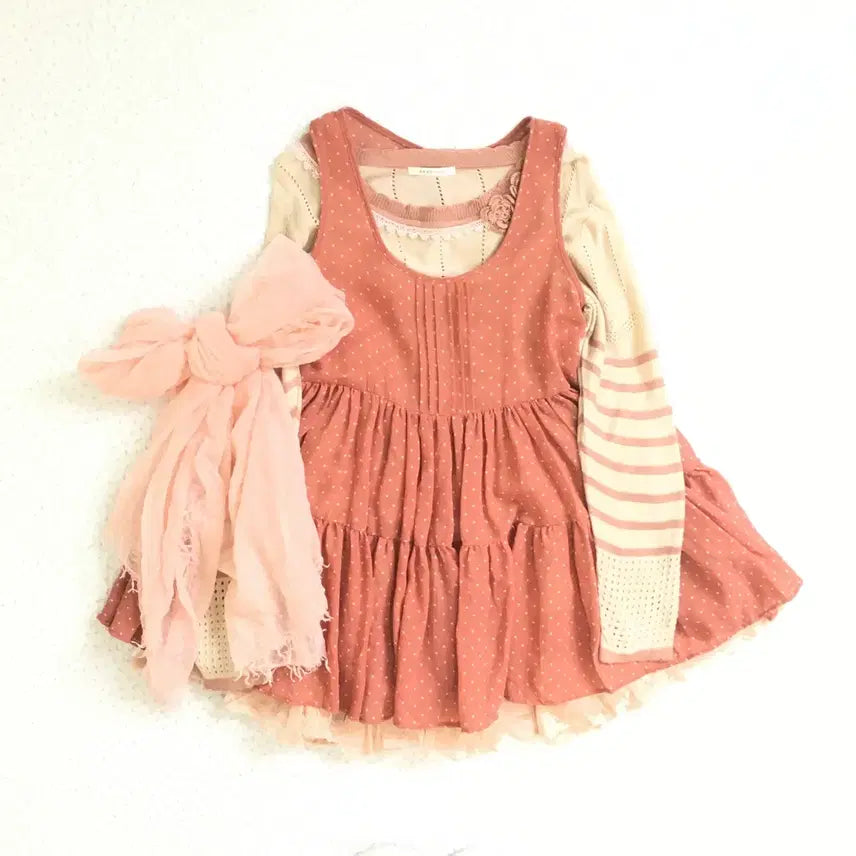 [BUNJANG] Earth Music Dot Sleeveless Dress / 얼스뮤직/ 슬리브리스원피스 땡땡이원피스 도트원피스 도트슬리브리스