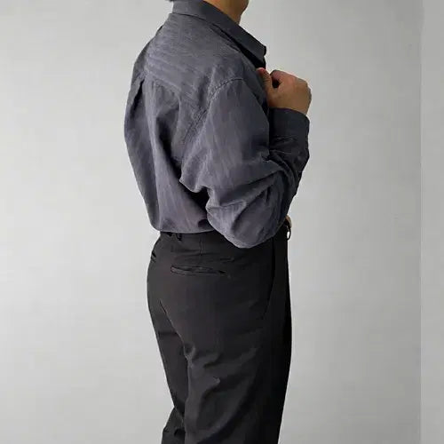 [BUNJANG] Rave Freak Striped Suede Classic Shirt / 남자 스트라이프 스웨이드 클래식 셔츠 3컬러