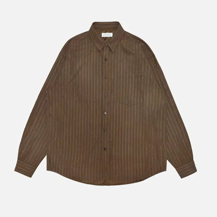 [BUNJANG] Rave Freak Striped Suede Classic Shirt / 남자 스트라이프 스웨이드 클래식 셔츠 3컬러