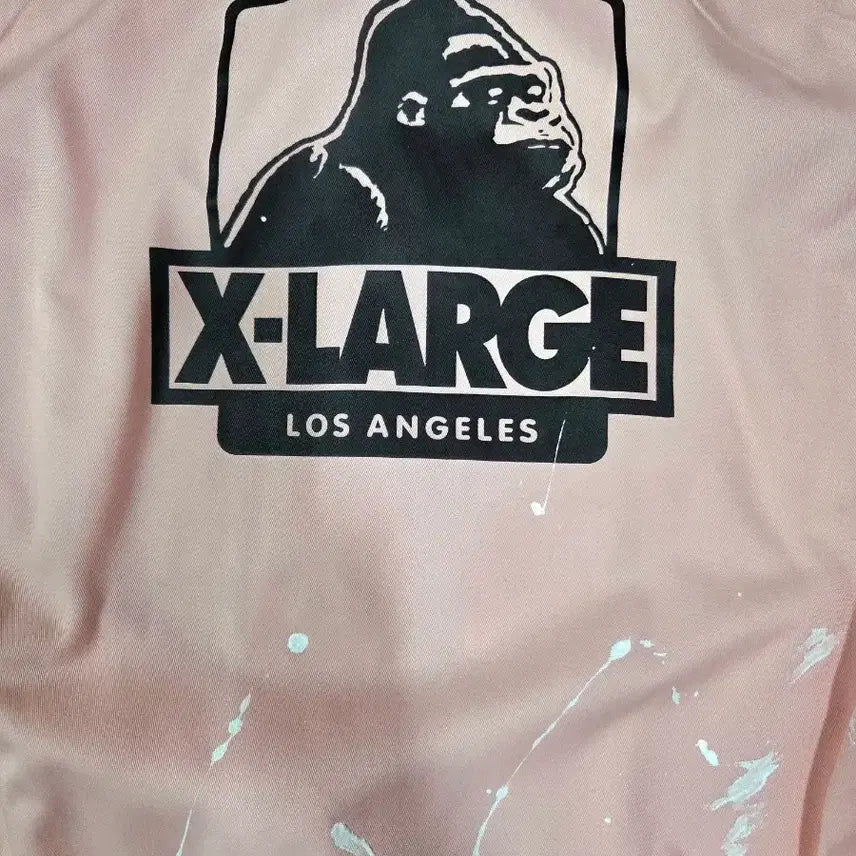 [BUNJANG] X-Large Light Pink Painting Custom Jacket / 엑스라지 라이트 핑크 페인팅 커스텀 재킷