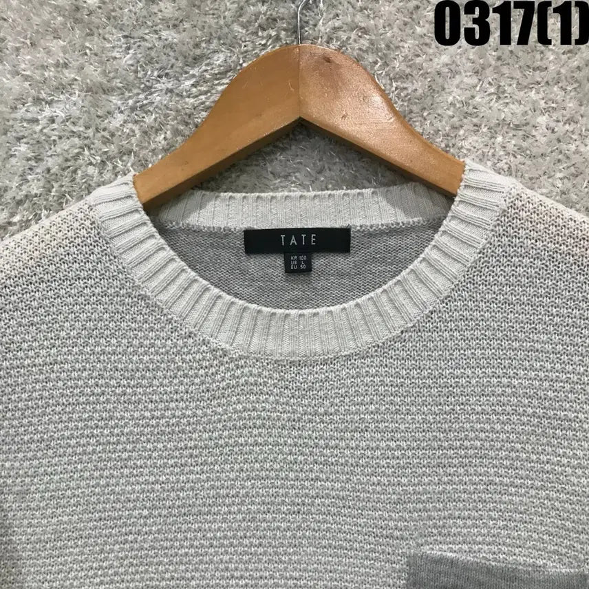 [SOLD OUT] TATE 니트 스웨터 그레이 배색 L