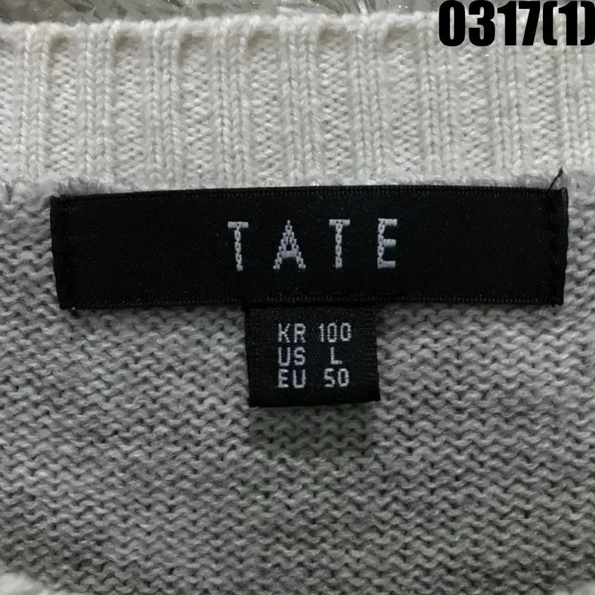 [SOLD OUT] TATE 니트 스웨터 그레이 배색 L