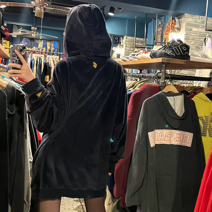 [BUNJANG] Roca Wear Velvet Hoodie Zip-Up / Roca wear 로카웨어 벨벳 후드 집업