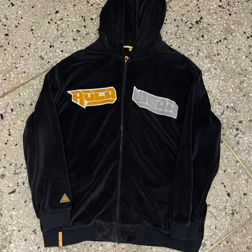 [BUNJANG] Roca Wear Velvet Hoodie Zip-Up / Roca wear 로카웨어 벨벳 후드 집업