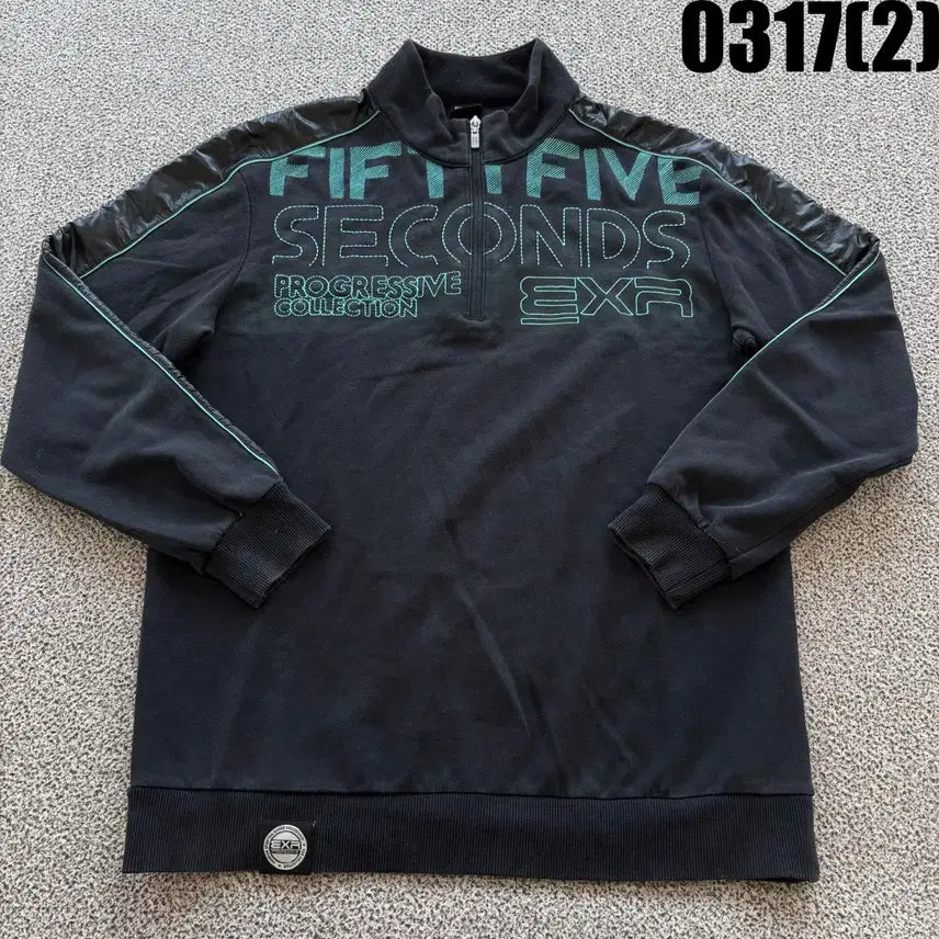 [SOLD OUT] EXR 반집업 맨투맨 블랙 105